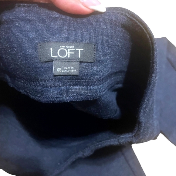 ANN TAYLOR LOFT Blue Fancy Pull On Ponte Dress Pants Leggings XSmall - Picture 15 of 16